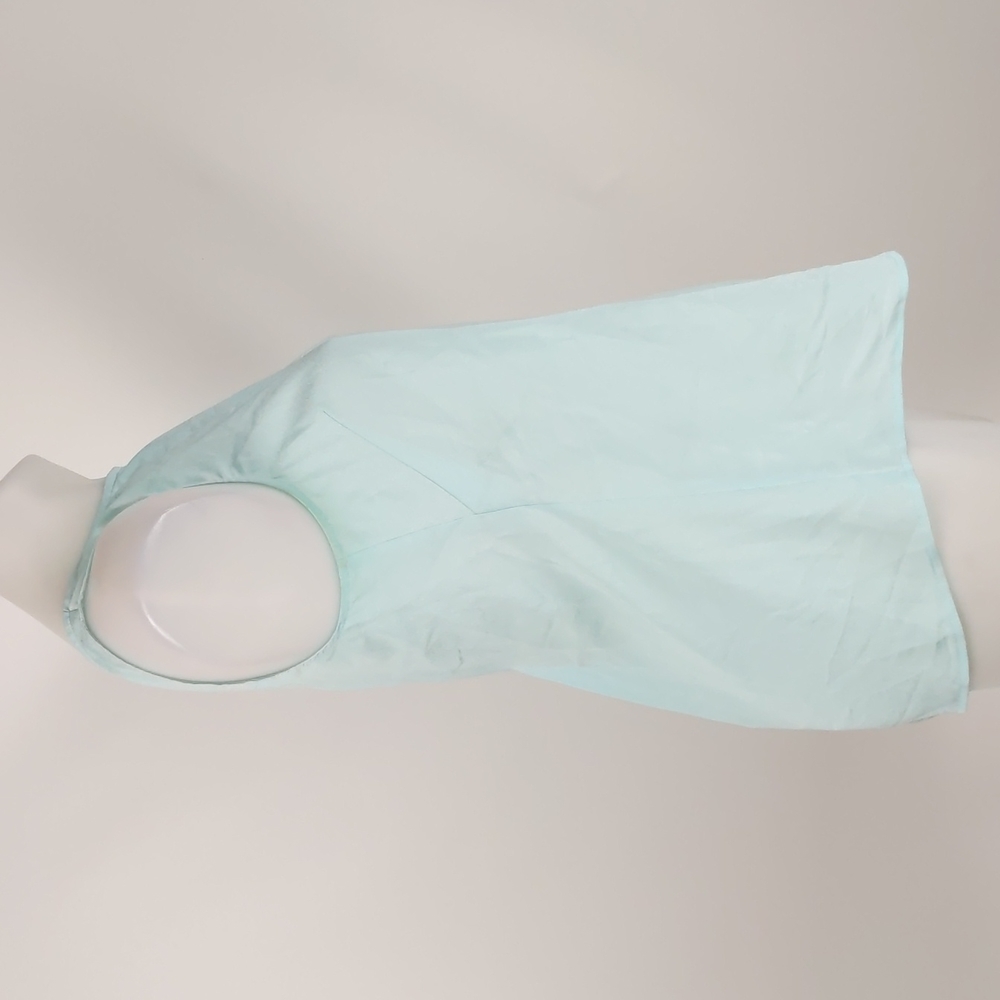 Cue Women's Top Size 6 Mint Green Sleeveless Round Neck Keyhole Button Gathered - Picture 13 of 16